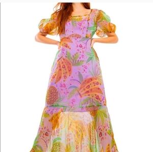 Farm Rio Silk Banana Dress